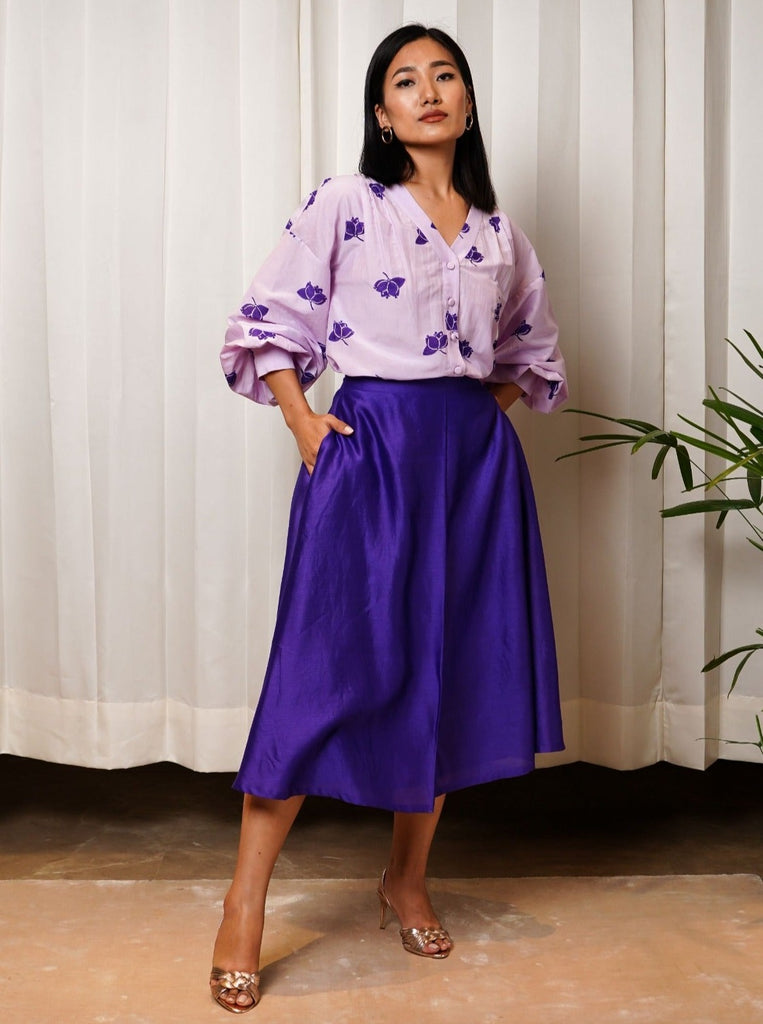 Purple Flared Skirt