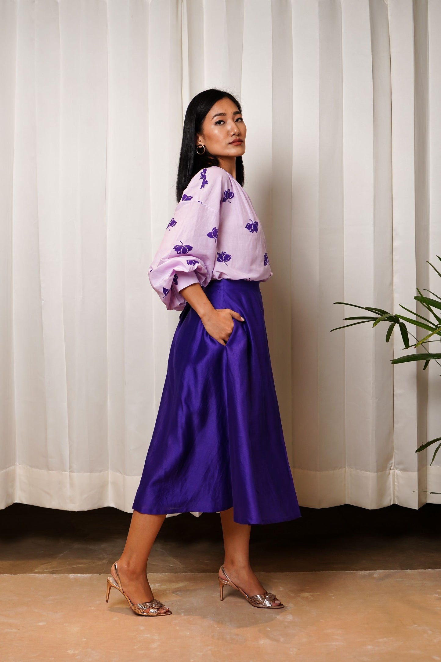 Purple Flared Skirt