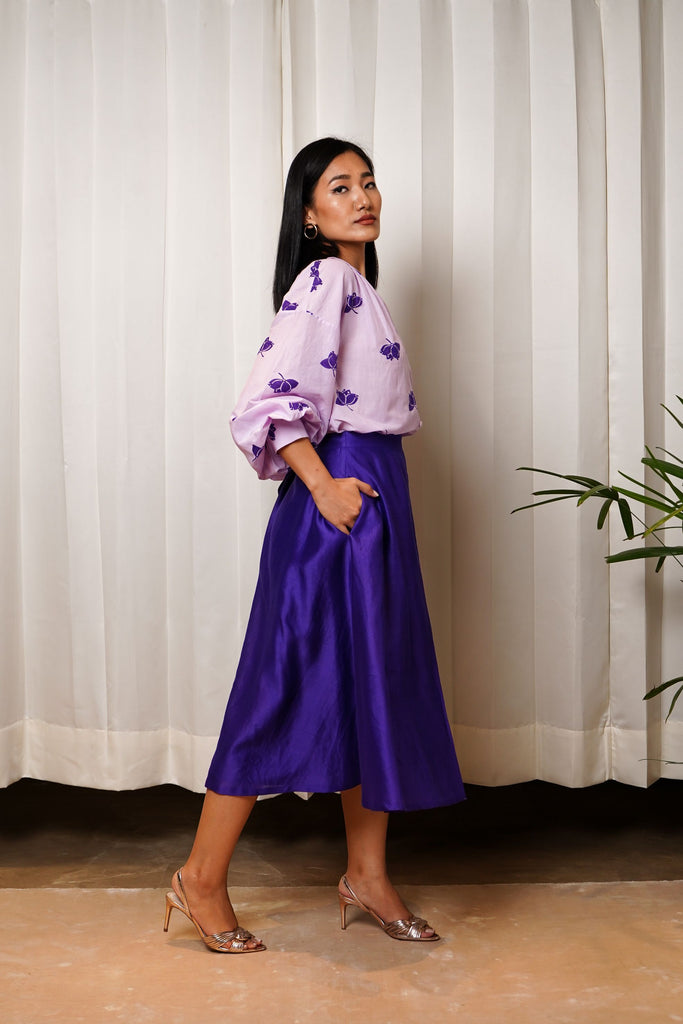 Purple Flared Skirt – Shuffling Suitcases